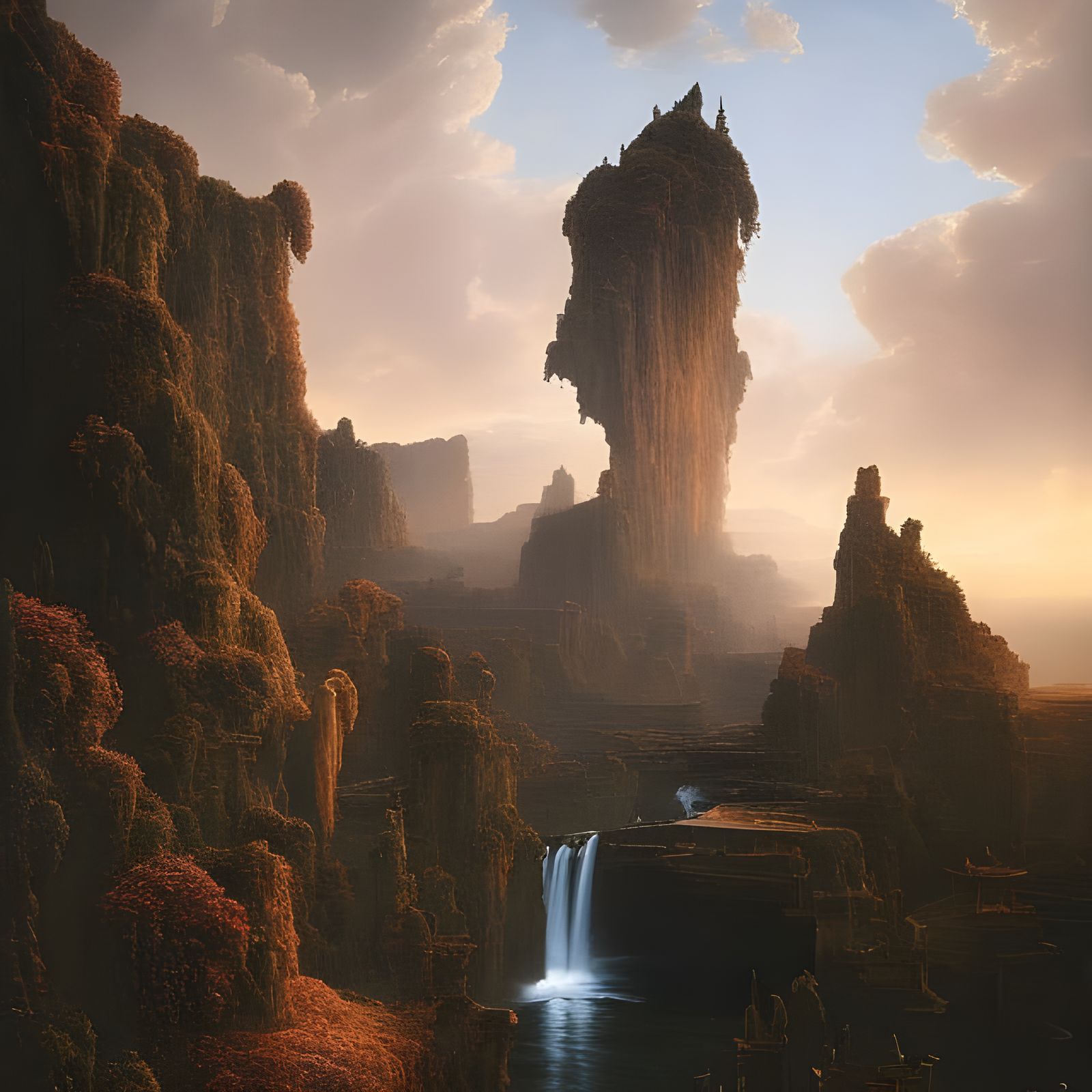 Surreal Mandelbulb Landscape with Magical Lighting