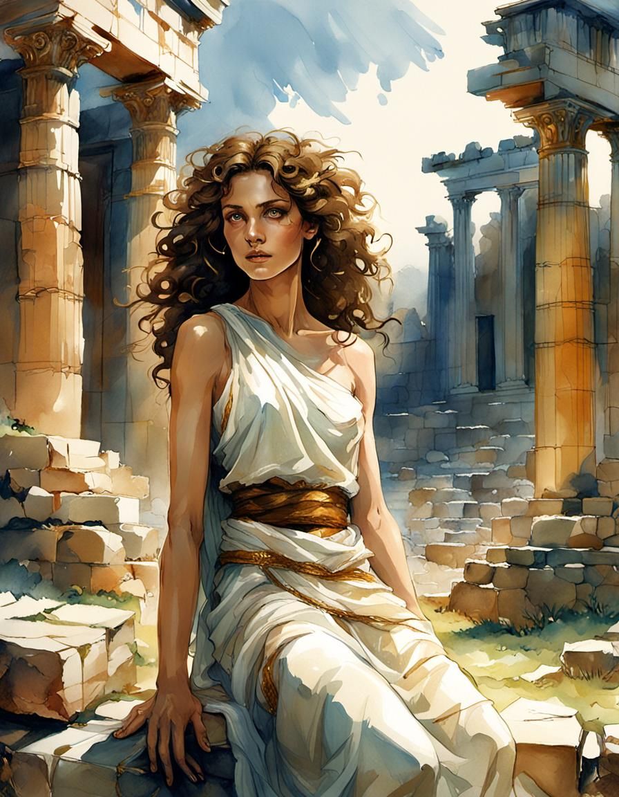 Greek Woman in DreamWorks Animation Style