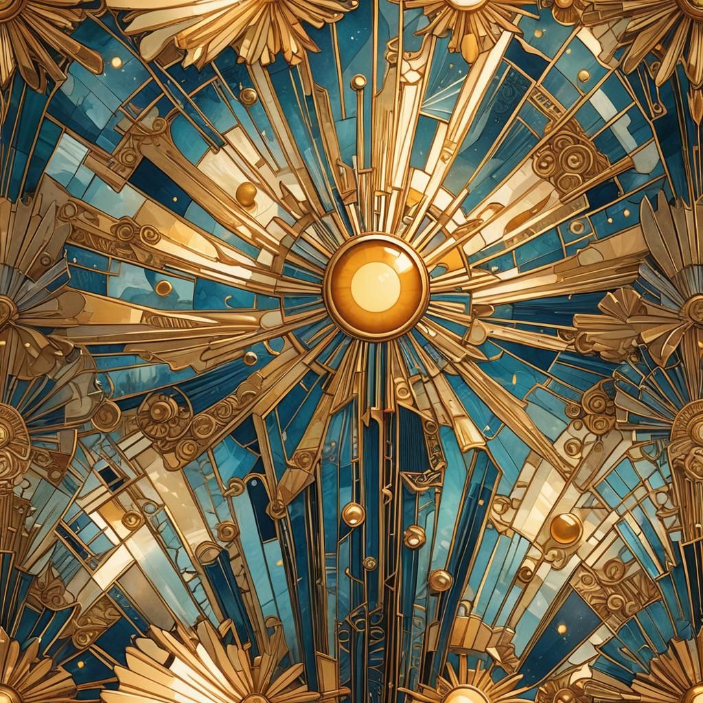 Art Deco Sunshine Rays in Exquisite Detail