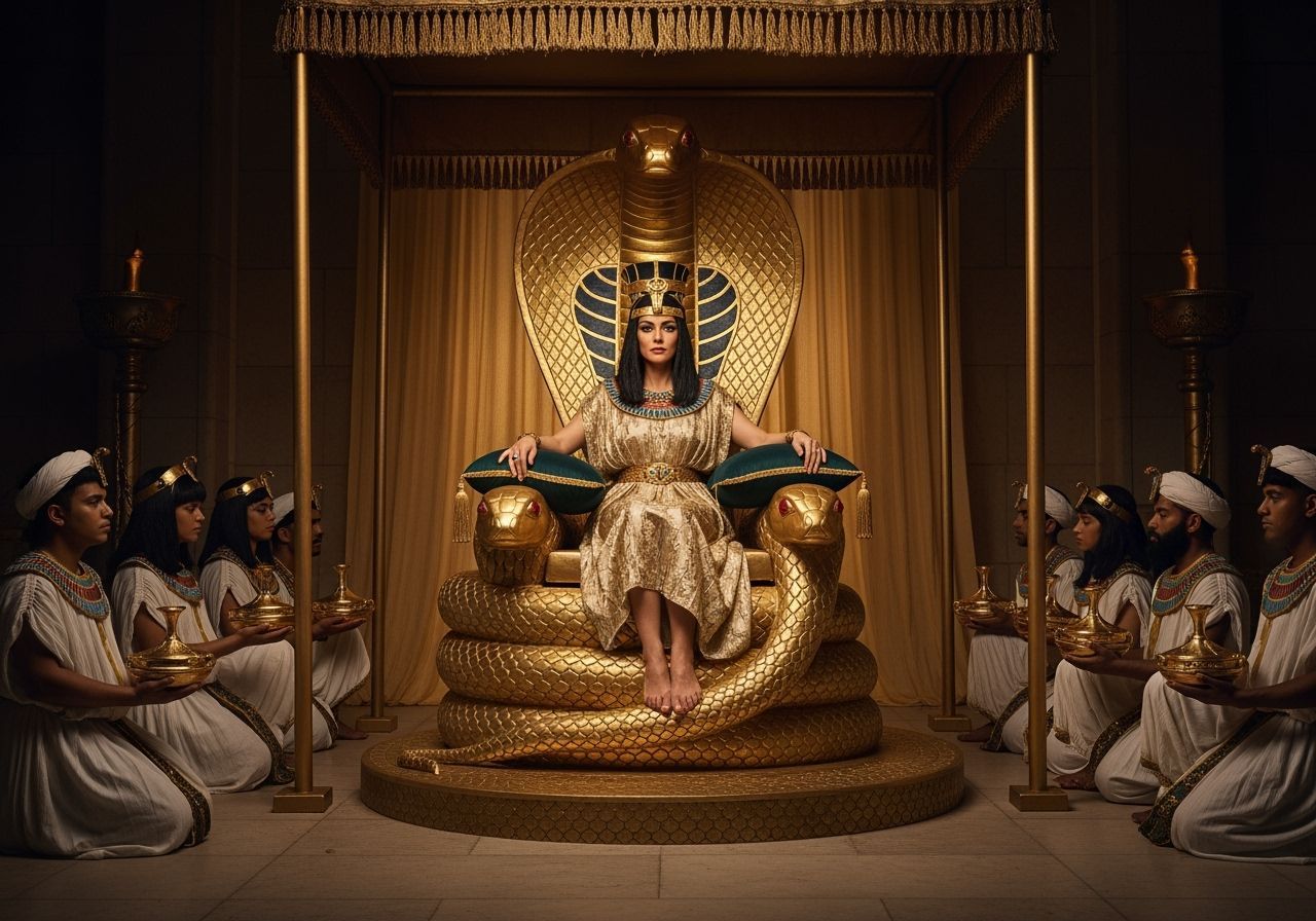 Egyptian Queen on Cobra Throne, Professional Photography