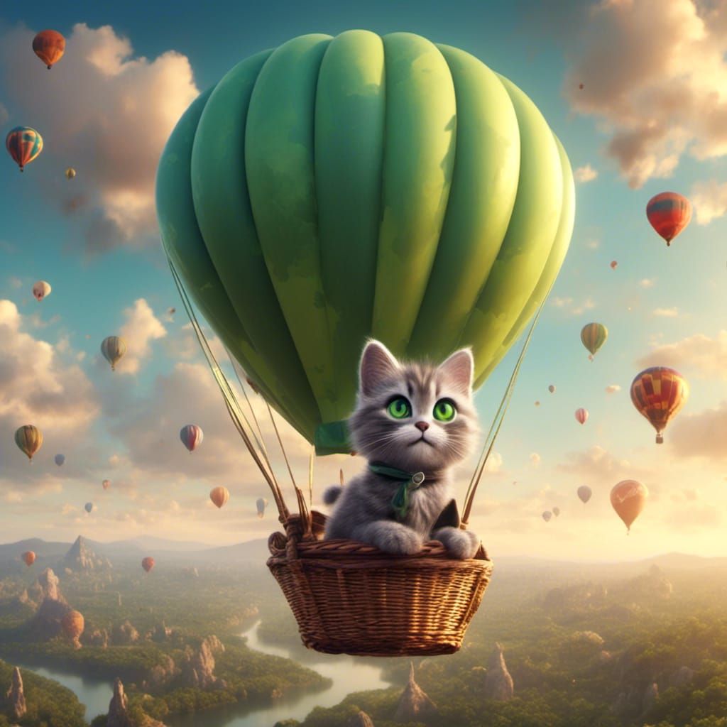 Tabby Cat's Hot Air Balloon Adventure