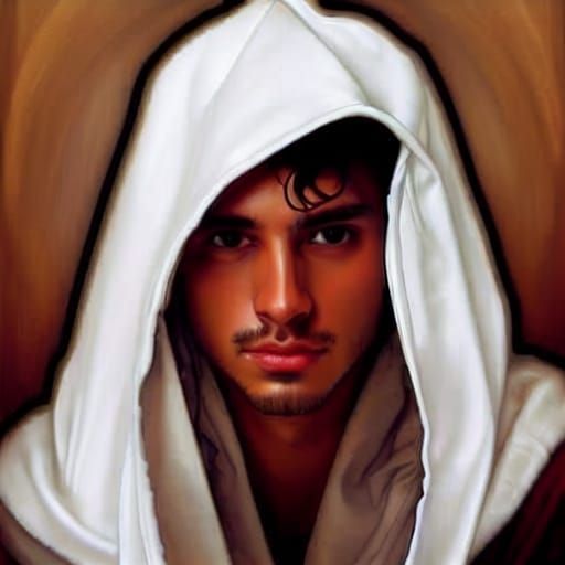 Portrait of a Handsome Man in Art Nouveau Style