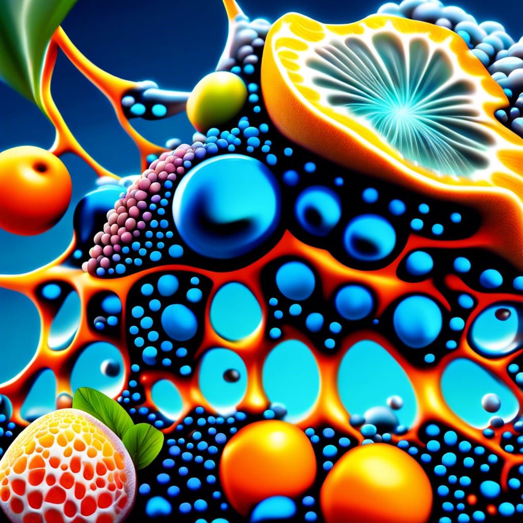 Biopunk Crystal Shoreline with Fruity Ocean Particles