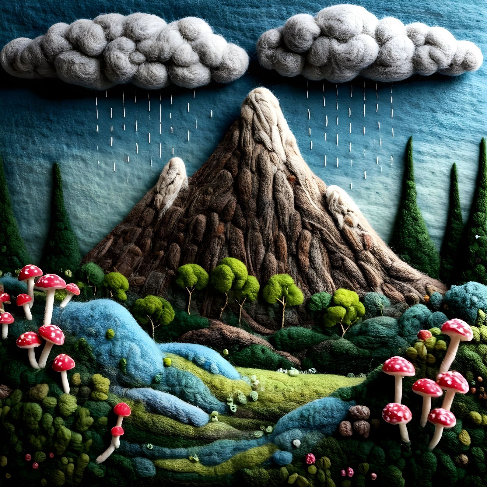 Woolen Wonderland in Hyper-Realistic Felted Landscape