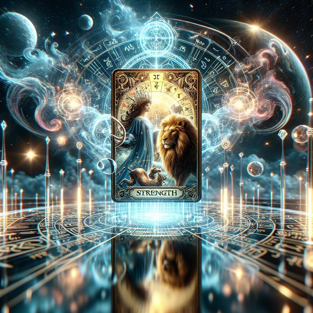 Eldritch Tarot Card of Strength in Digital Illustration