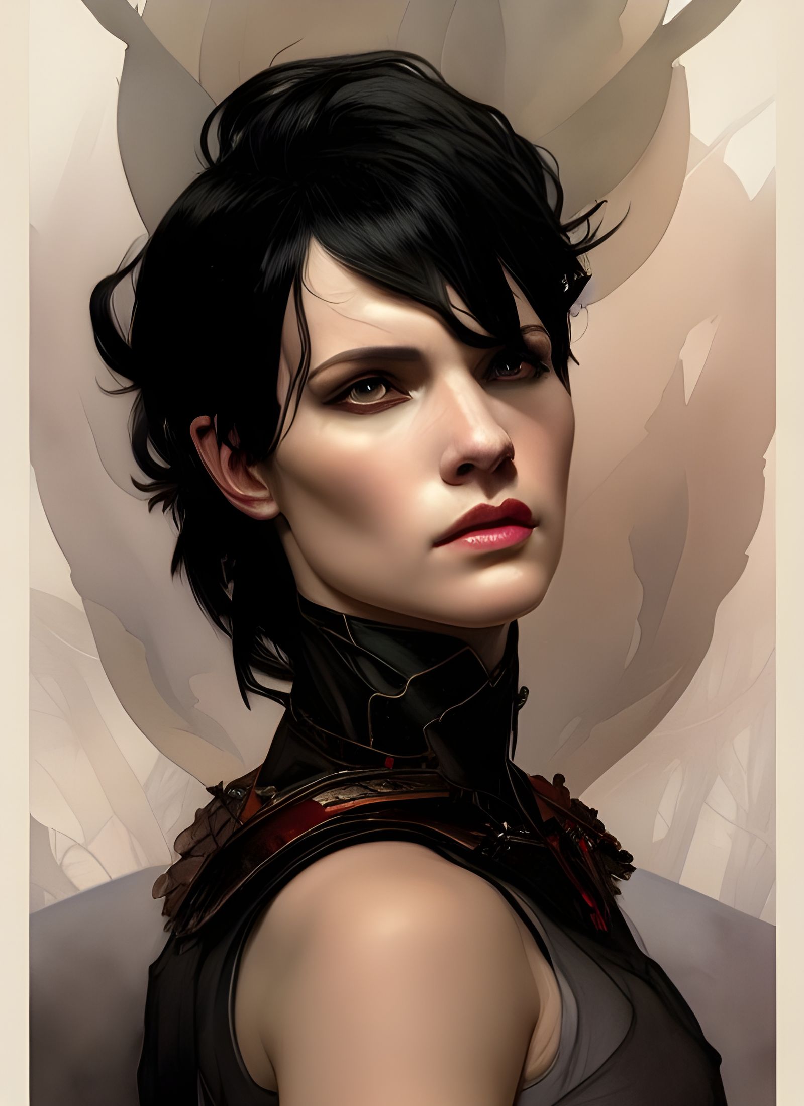 Tragic Portrait of Hawke with Black Hair