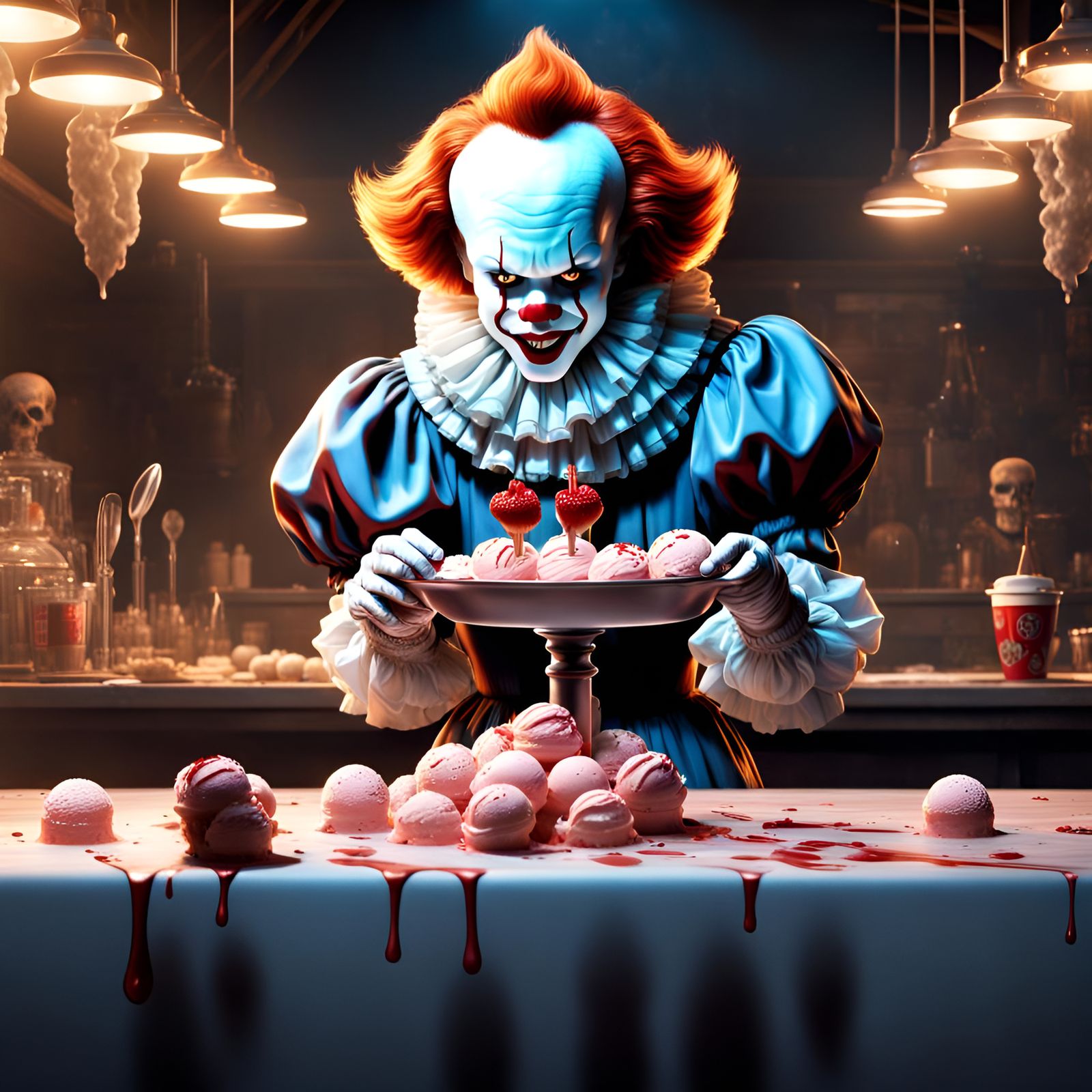 Pennywise Serves Ice Cream: Detailed Matte Painting