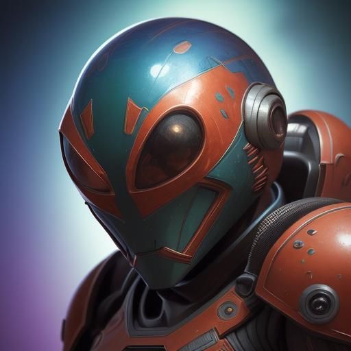 Hyperrealistic Martian Portrait in Splash Art Style