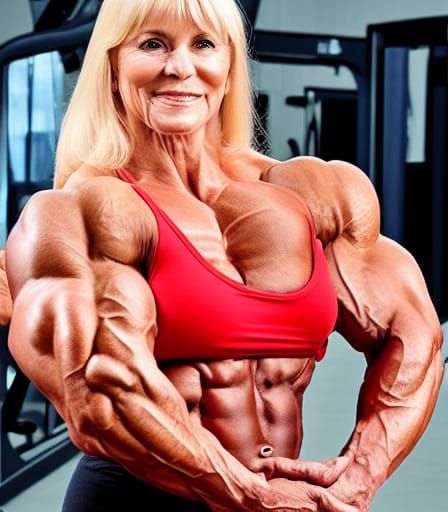 Muscular Bodybuilder Grandma with Ripped Physique