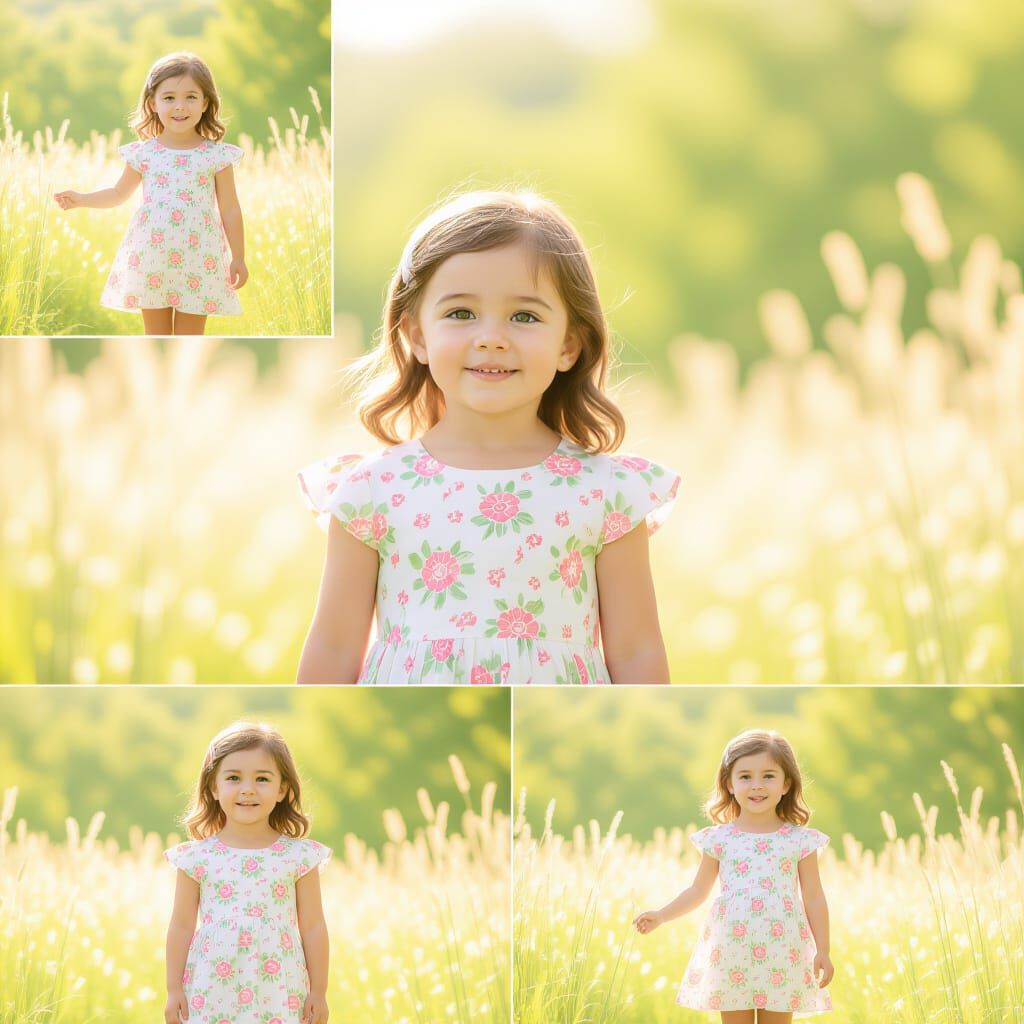 Sweet Three-Year-Old Girl Poses Outdoors