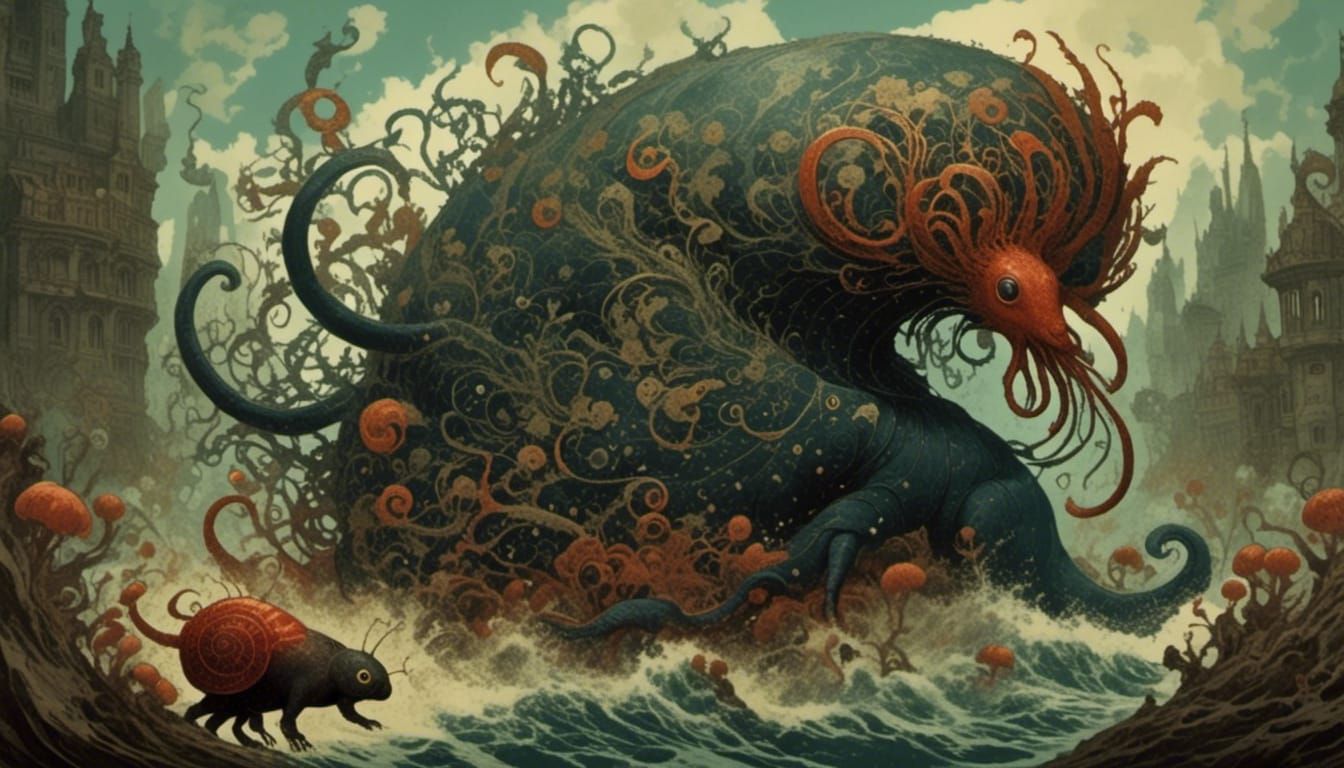 Draconic Beasts in Arcane Fluid