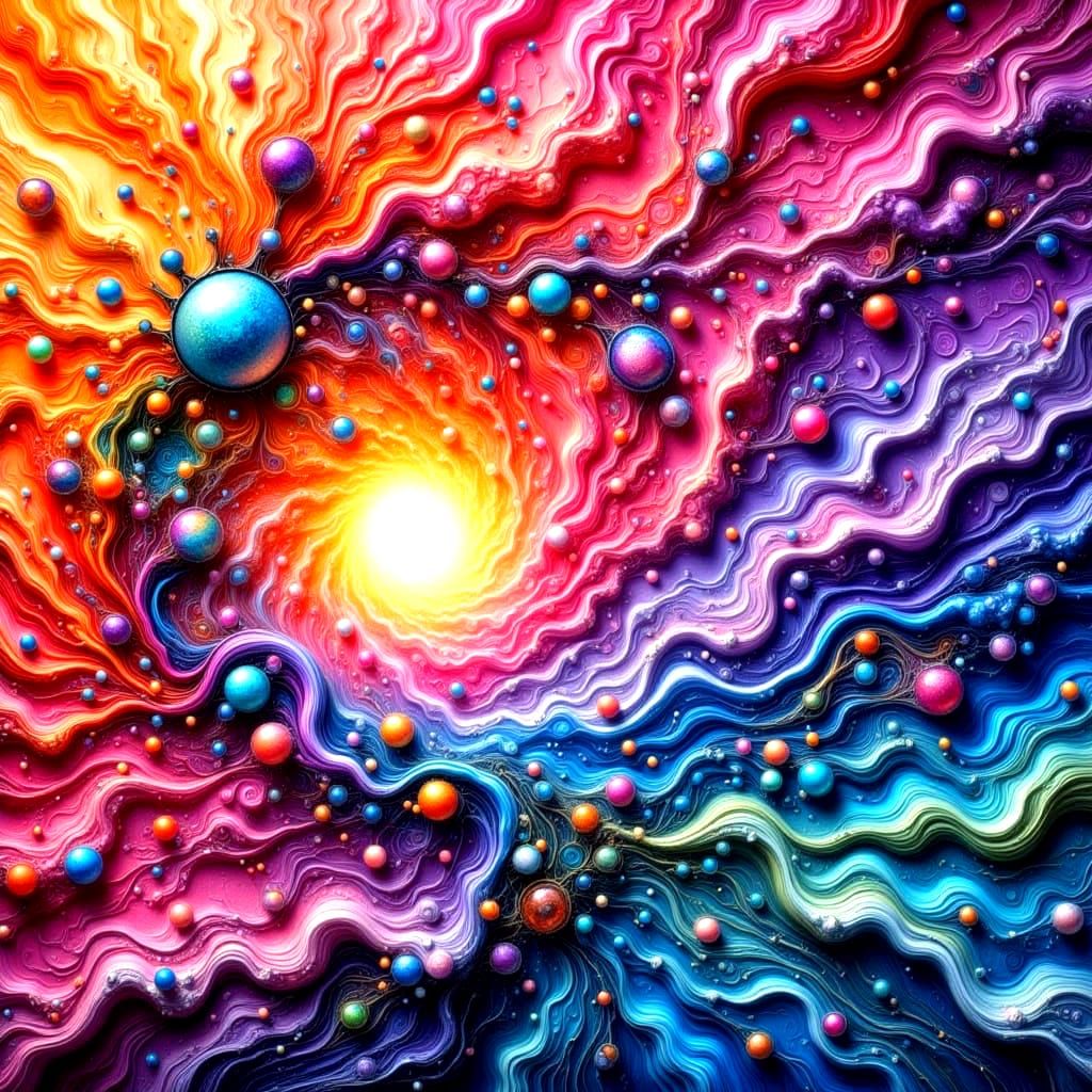 Surreal Cosmic Landscape in Cyberpunk Digital Art Style