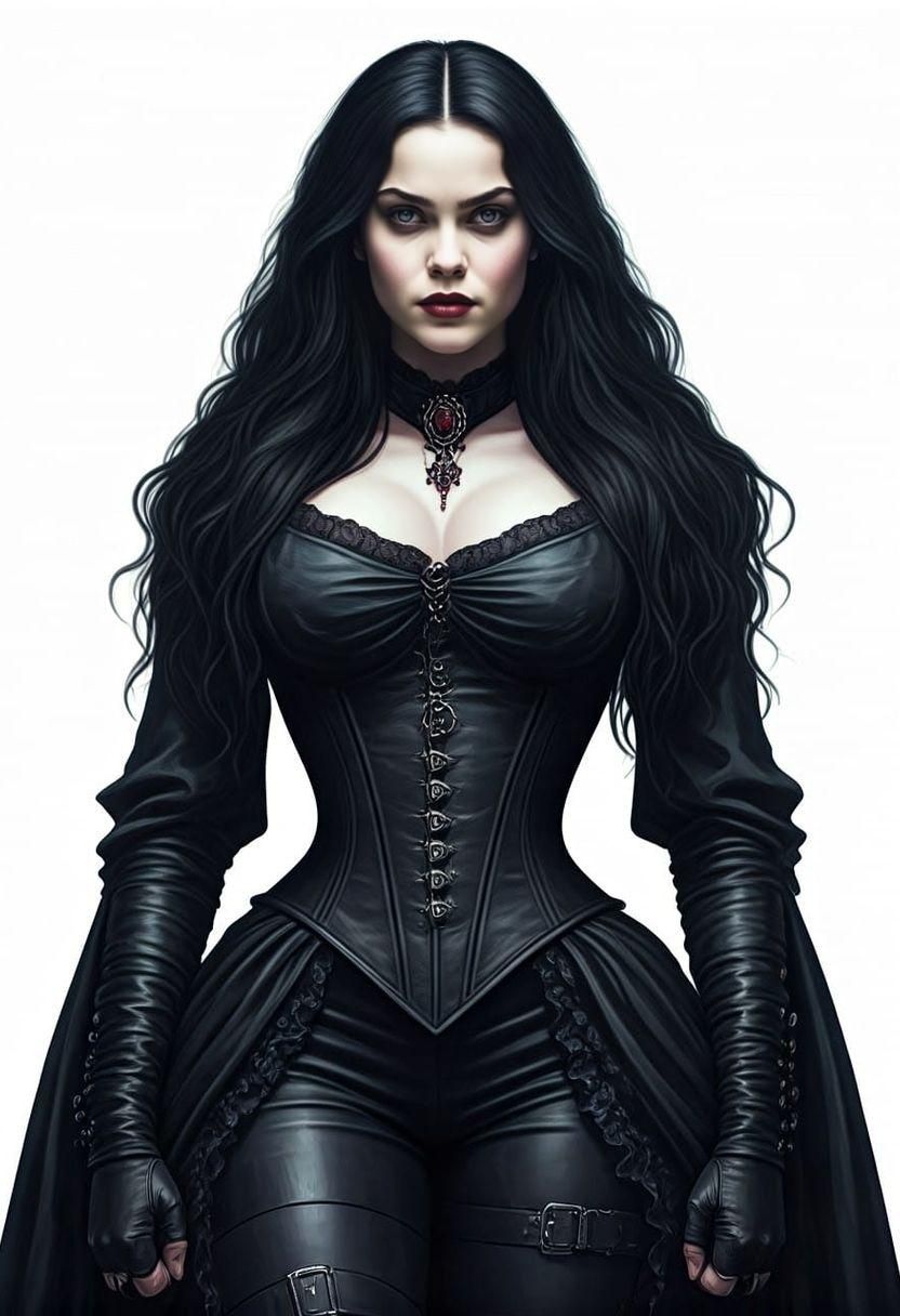 Gothic Adventuress Vampire: Cinematic Digital Portrait