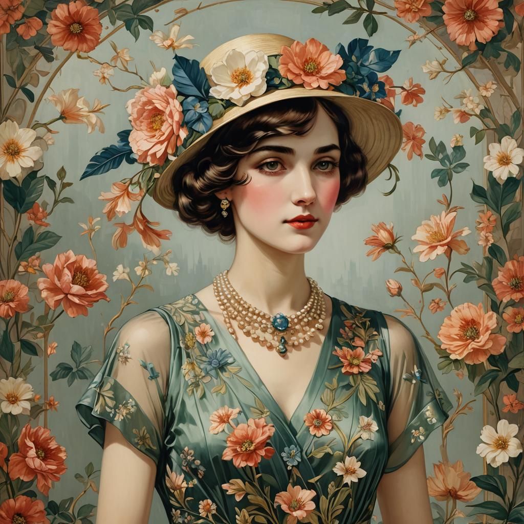 Exotic Floral Flapper Reflection in Faro Style