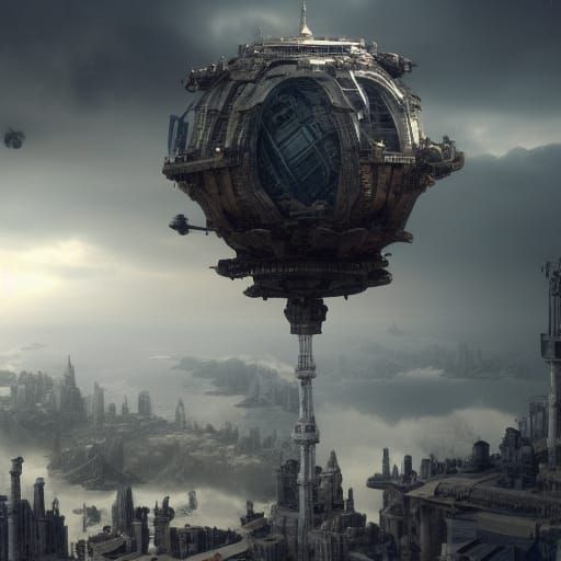 Dramatic Metallic Orbs in Digital Matte Painting