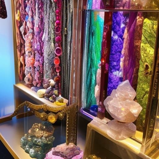 Cozy Crystal Shop Digital Illustration