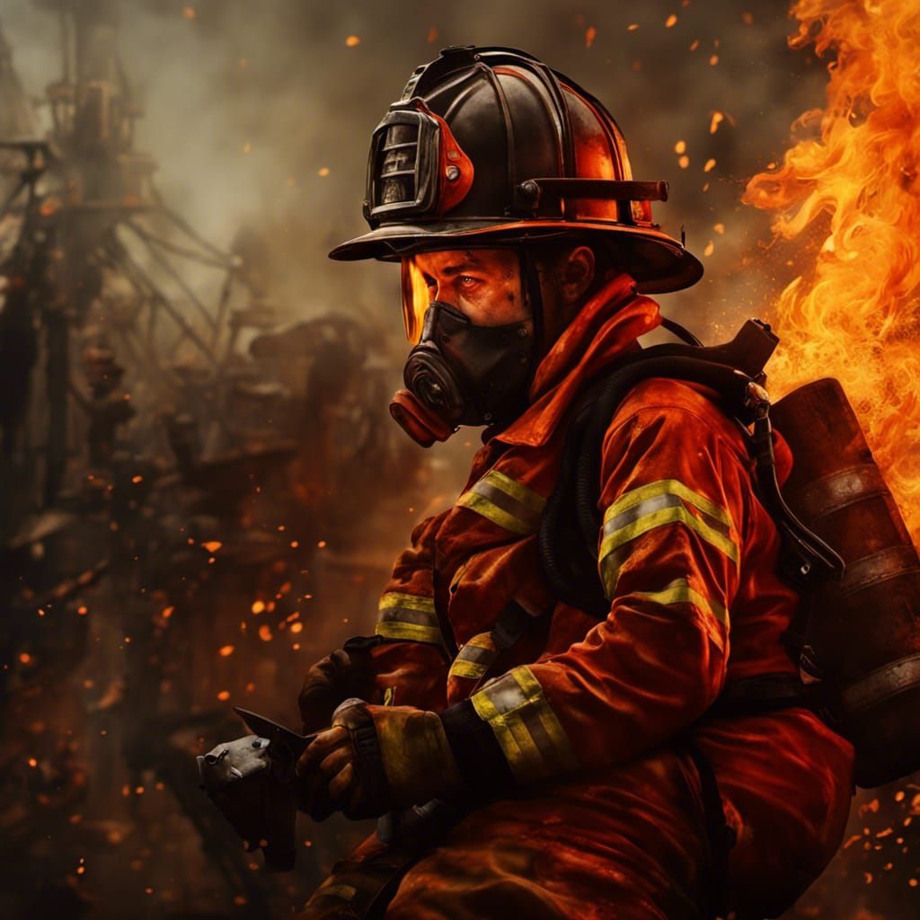 Firefighter in inferno