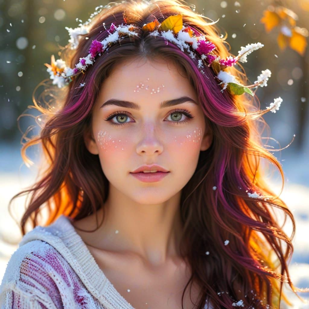 Autumn Goddess Unites Seasons in Harmony