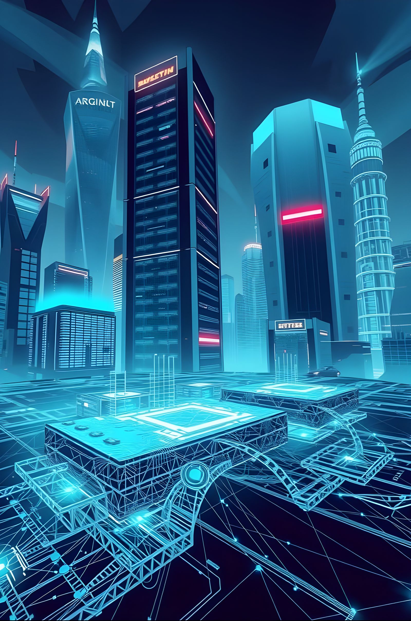 Dystopian Metropolis in Cyberpunk Style