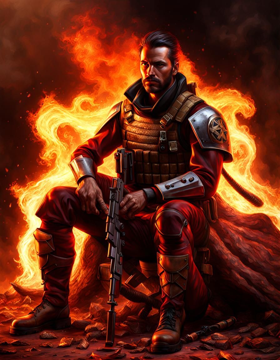 Fiery Phoenix Militiaman Overcome by Hatred