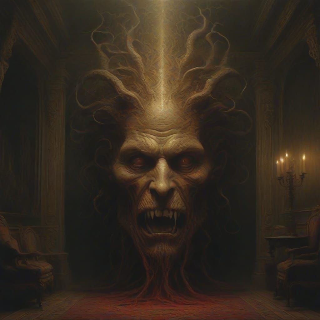 Grotesque Demon Materializes in Victorian Parlour