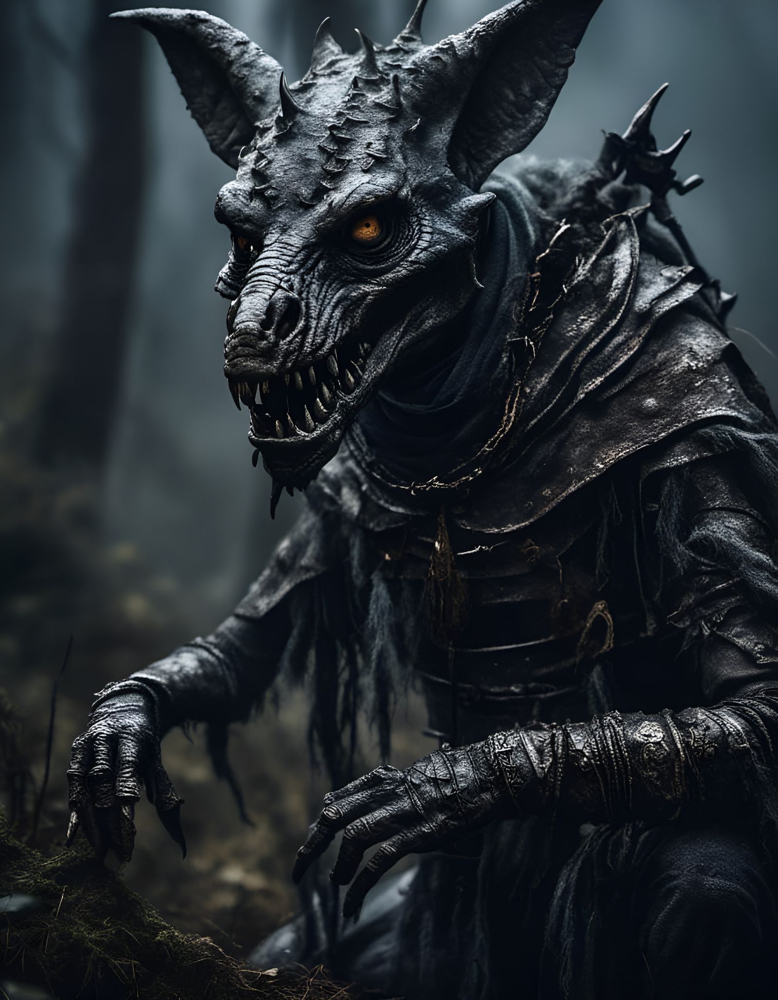Sinister Kobold Shaman in Brian Froud Style