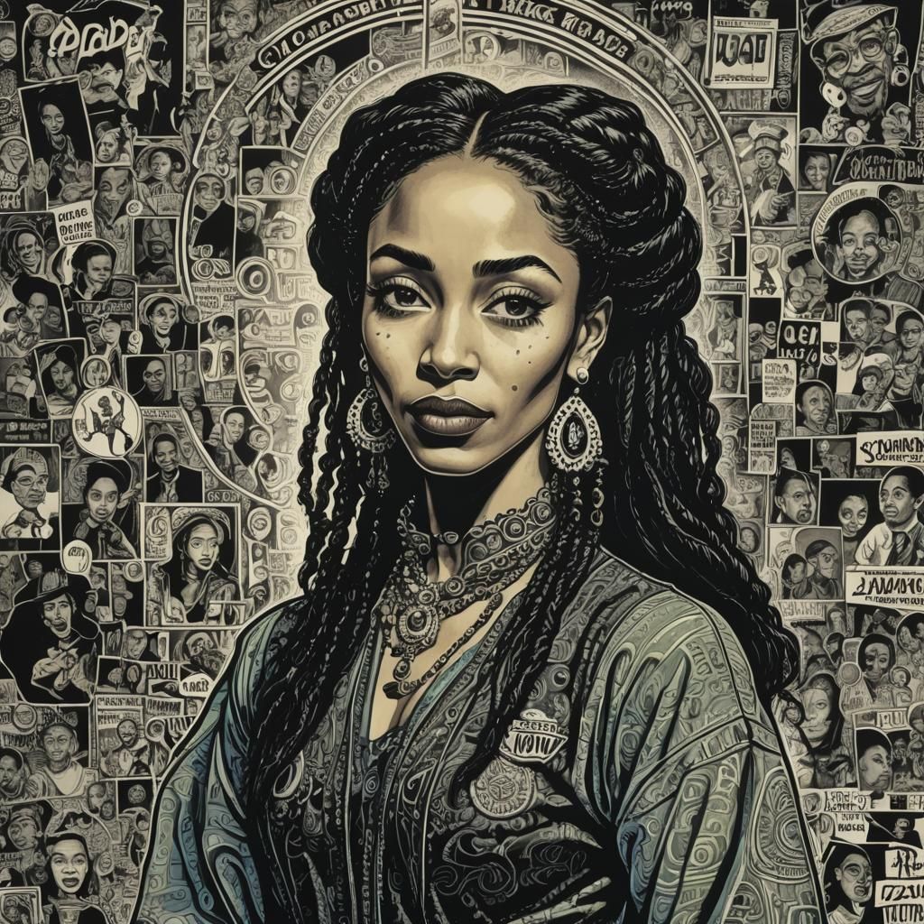 Neon Gothic Portrait of Sade Adu