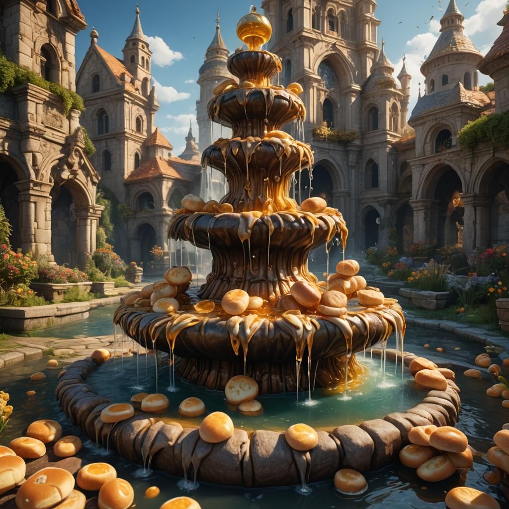 Bread Fountain Flowing with Honey
