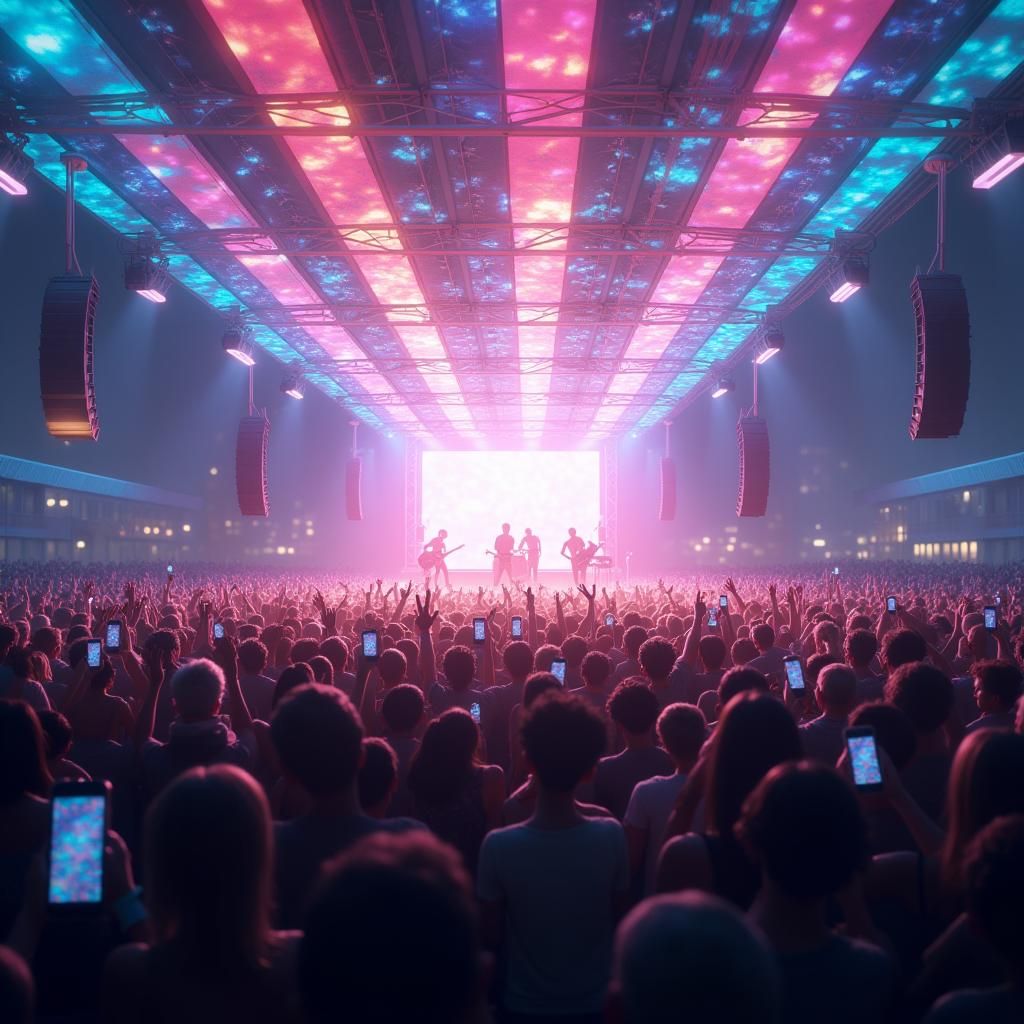 Energetic Band Performance with Holographic Lights