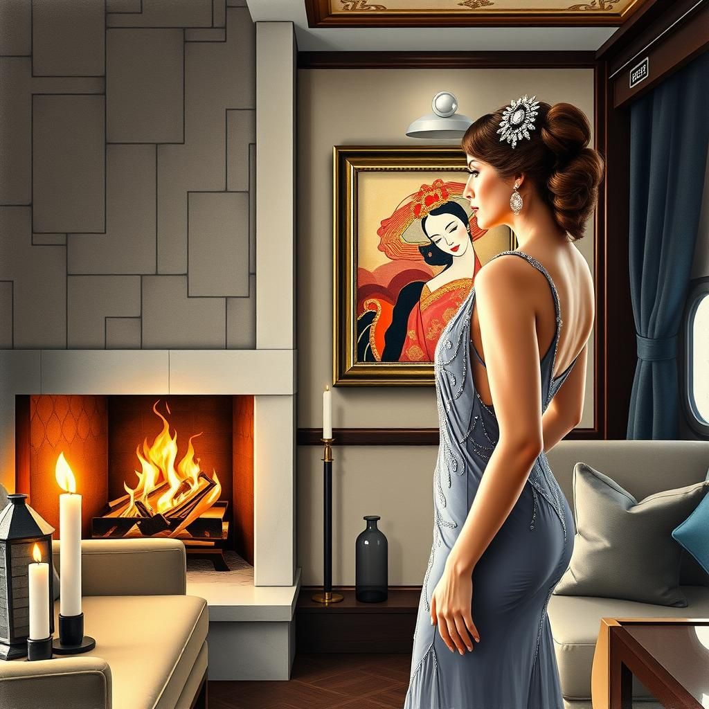 Digital stunning abstract watercolour art design painting. Minimalistic art deco by tamara de lempika art style.  living...