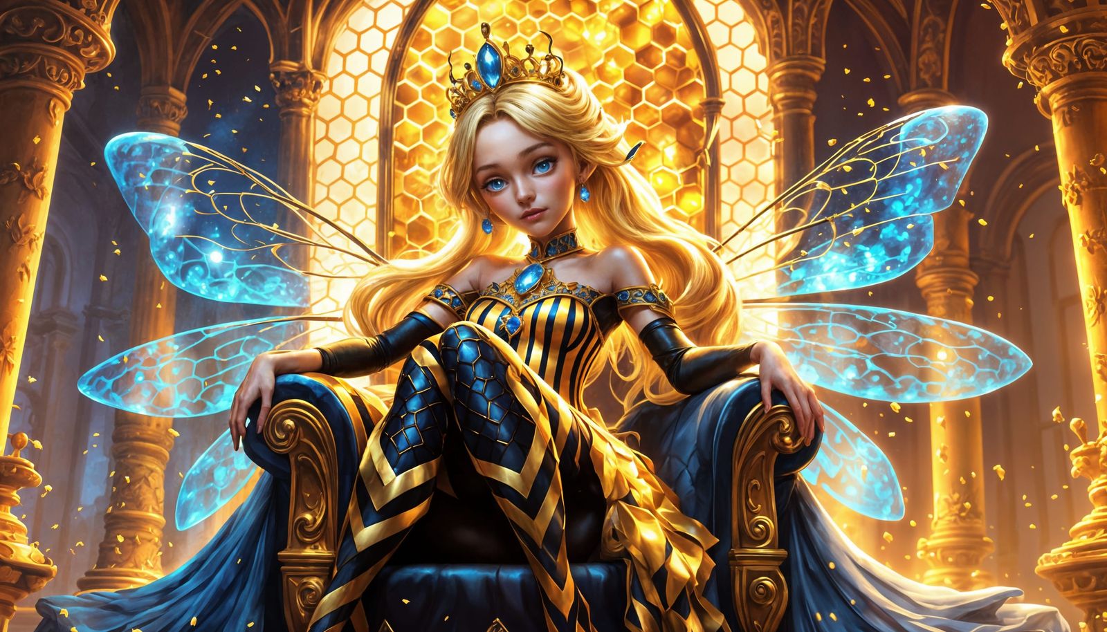 Queen Bee Goddess in Honey Throne Room