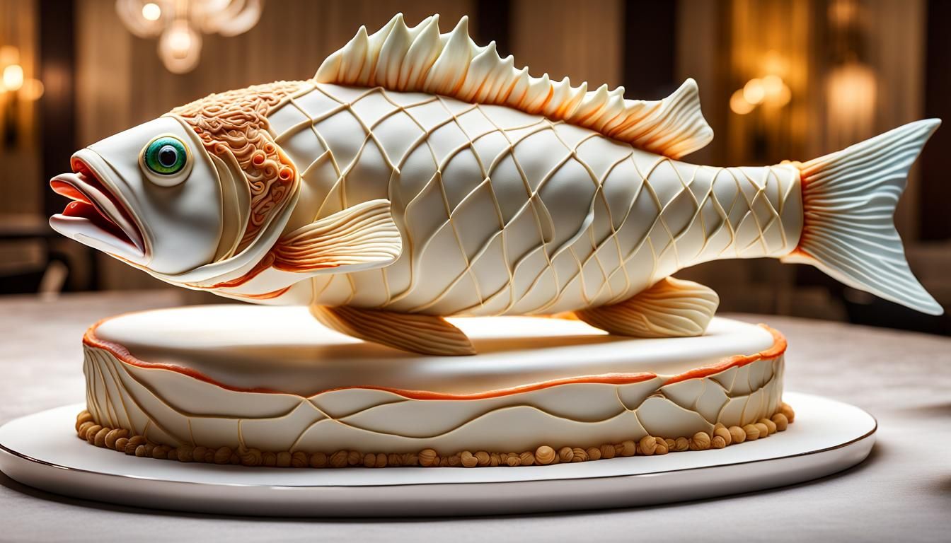 Fish-shaped cake
