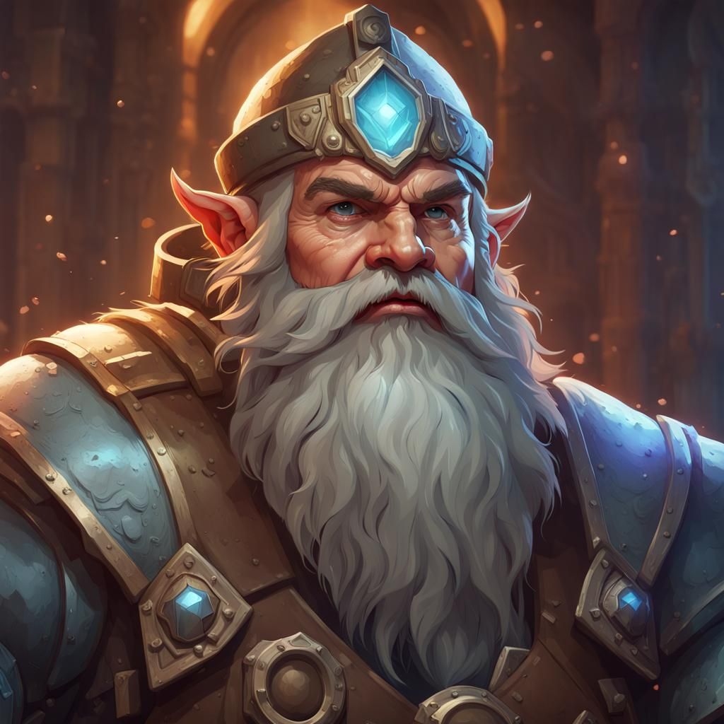 Dwarf Artificer with Hammer: Detailed Fantasy Portrait