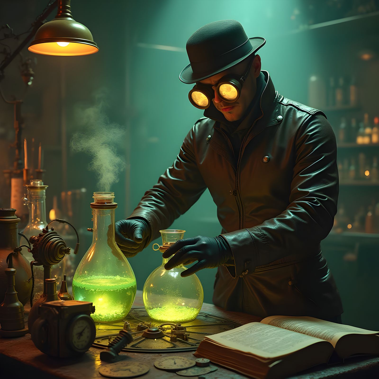 Steampunk Alchemist's Laboratory in Detailed Matte Painting ...