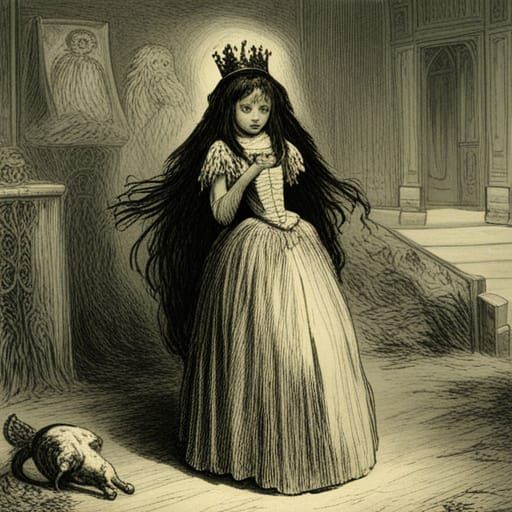 Gothic Princess in Horror Illustration Style