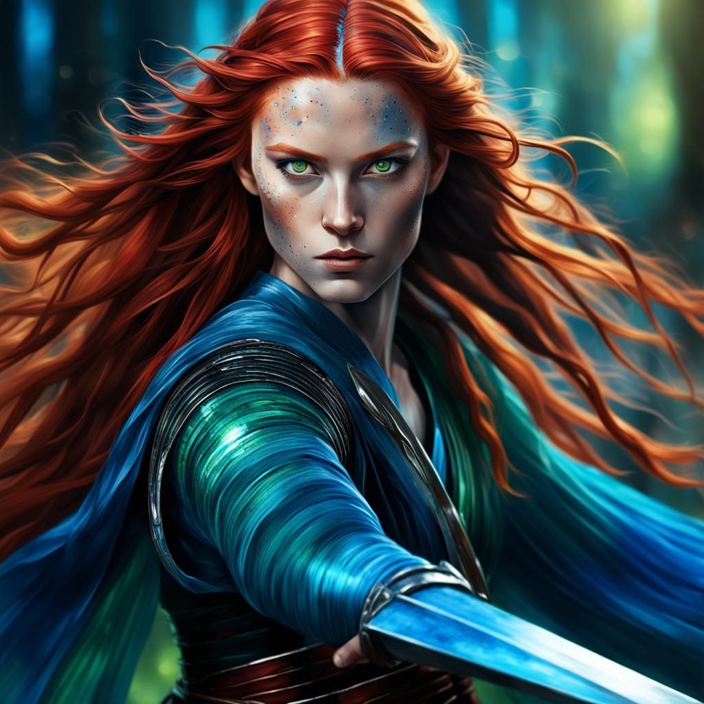 Warrior Woman Jenna: Portrait in McCurry Style