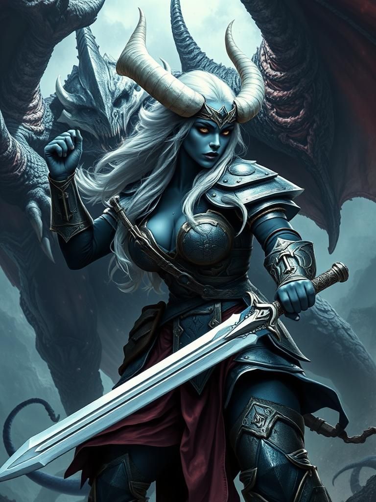 Lyraleth fighting an horde lord, Alt