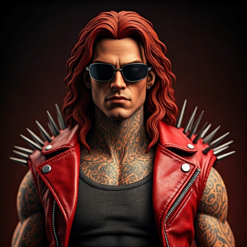 Cyberpunk Action Figure in Gritty Comic Book Style