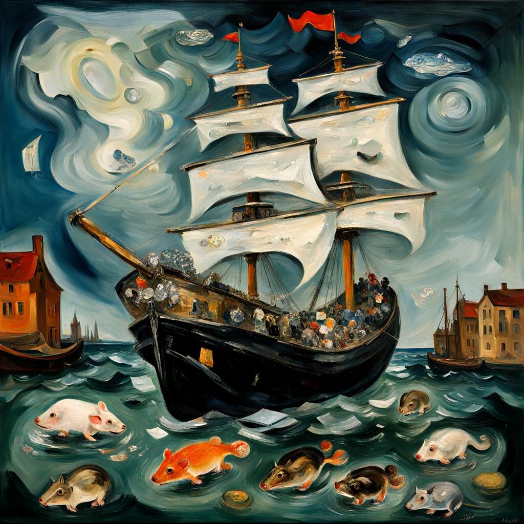 Crystal Ship Still Life in Classical Style