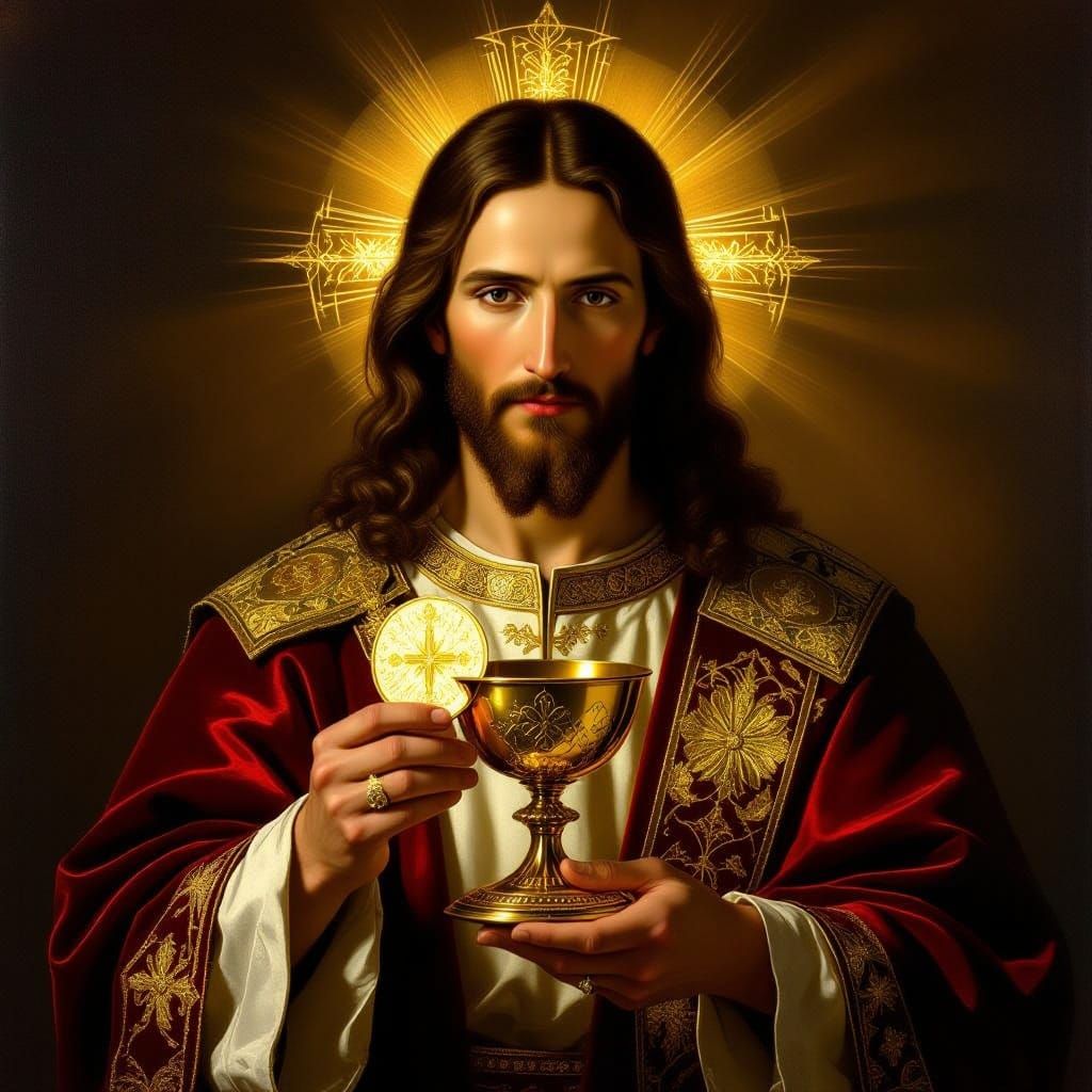 Jesus in Baroque Style with Divine Light