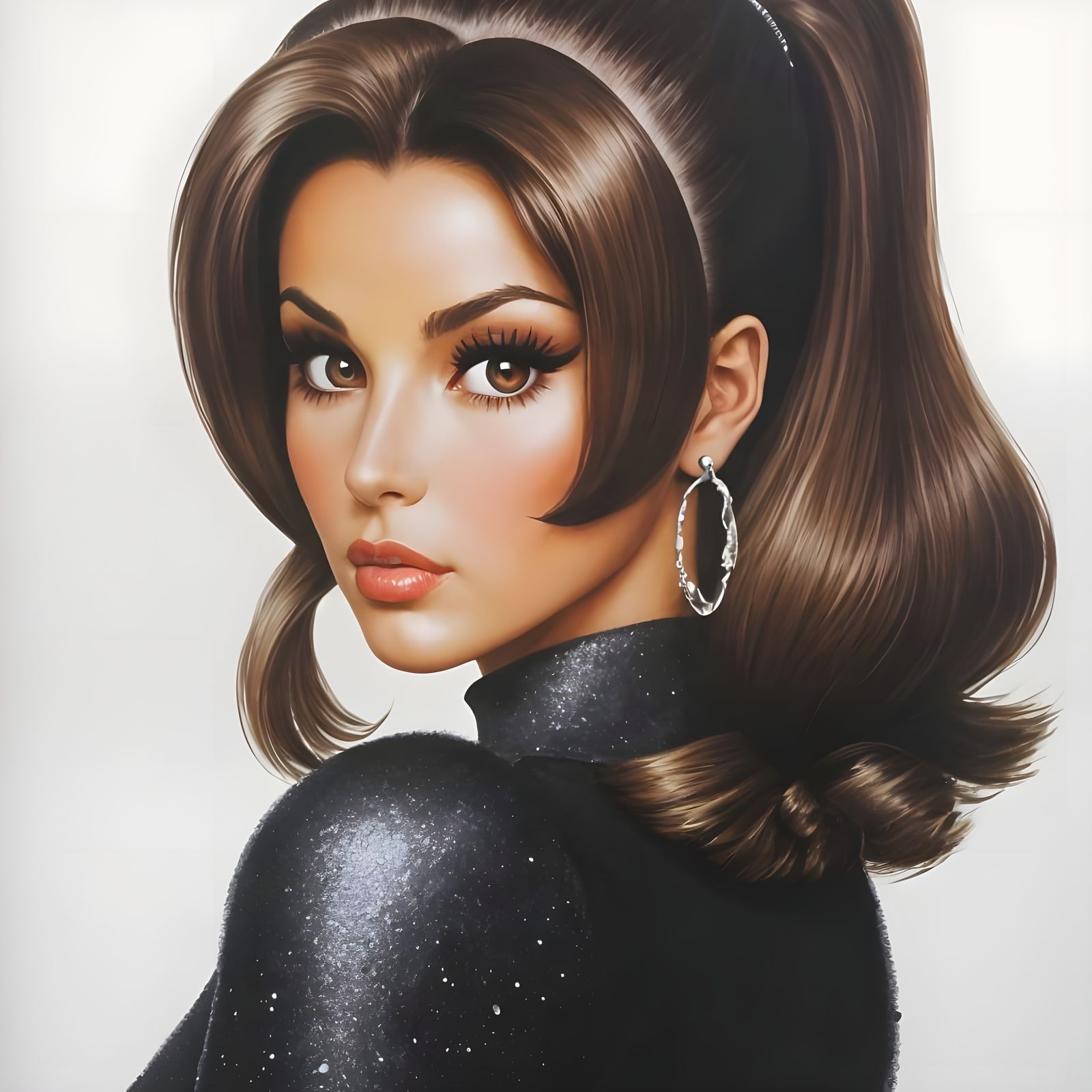 Raquel Welch Pencil Sketch, 1967 Fashion