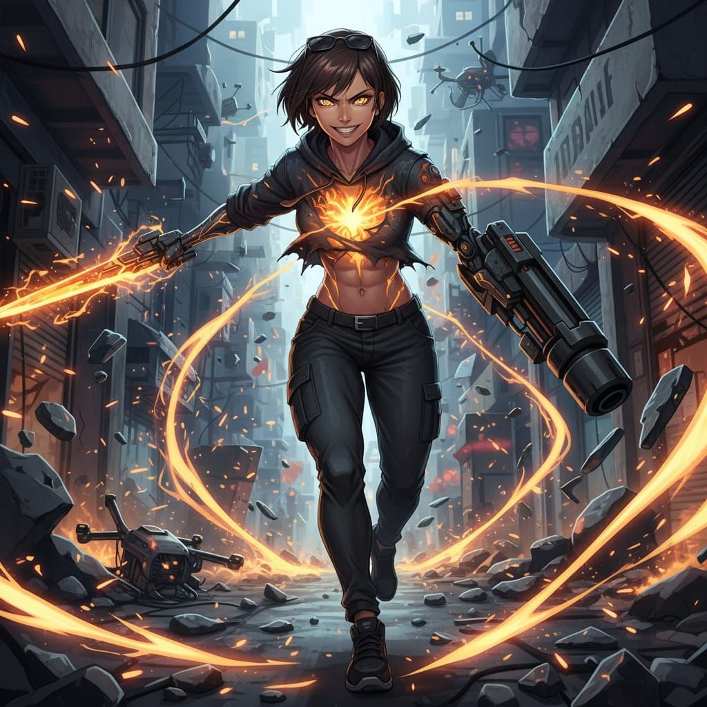 Orla: Anime Heroine in Cyberpunk Megacity Battle