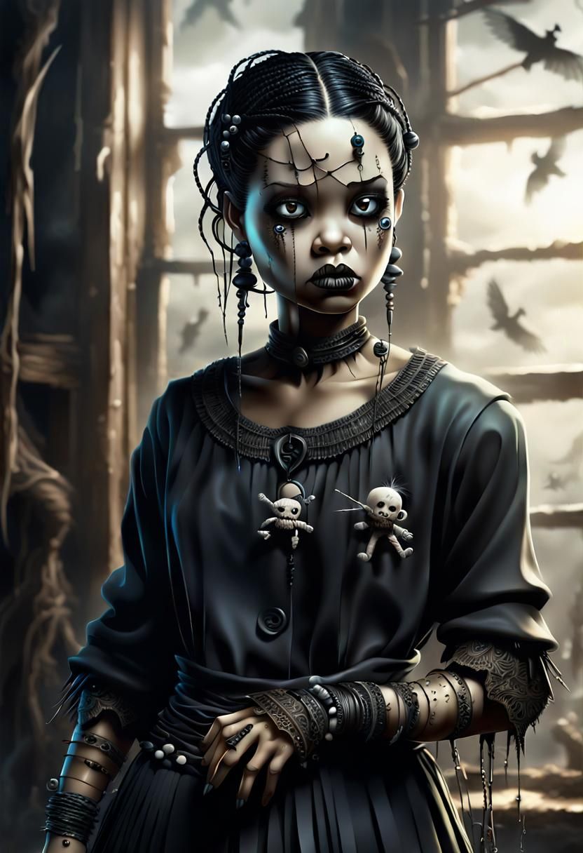 Sulky Voodoo Doll in Luis Royo Fantasy Art