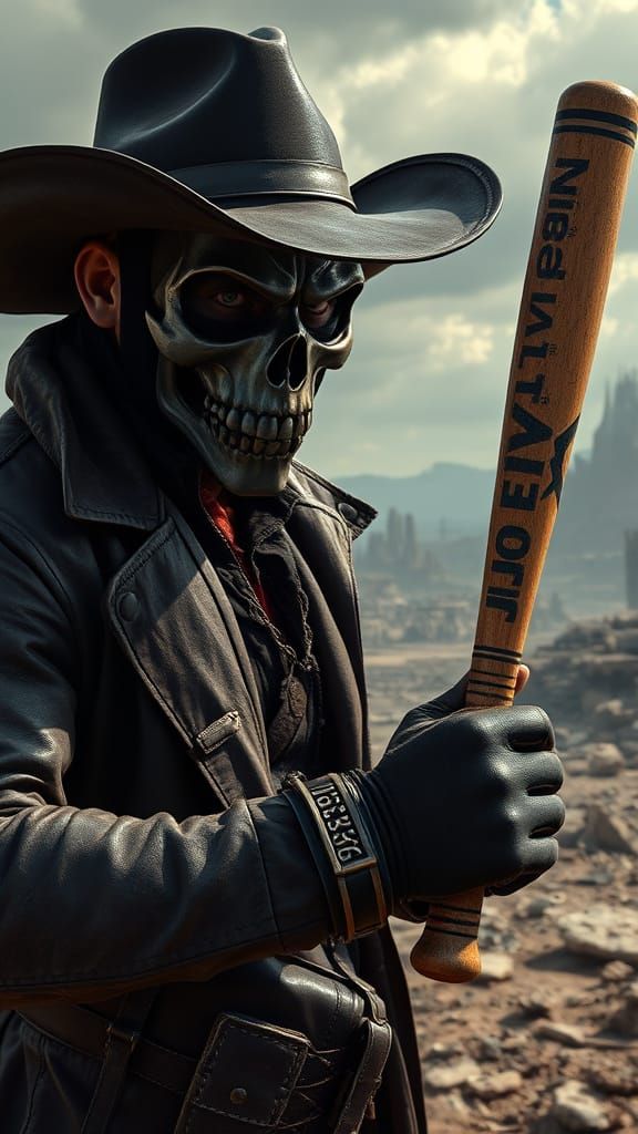 Post-Apocalyptic Outlaw in Gritty Fantasy Landscape