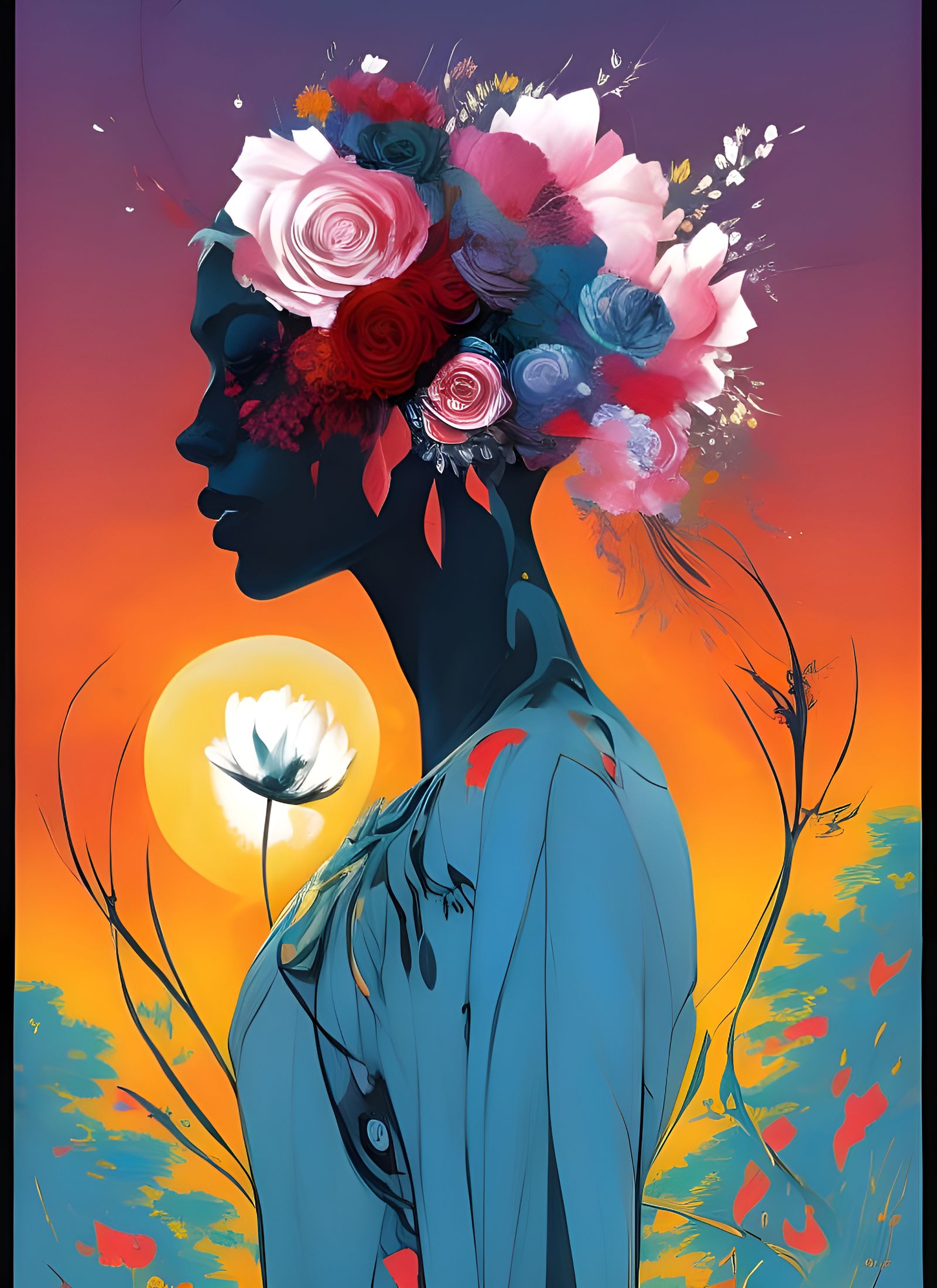 Valentine Flower Zombie in Composite Art Style