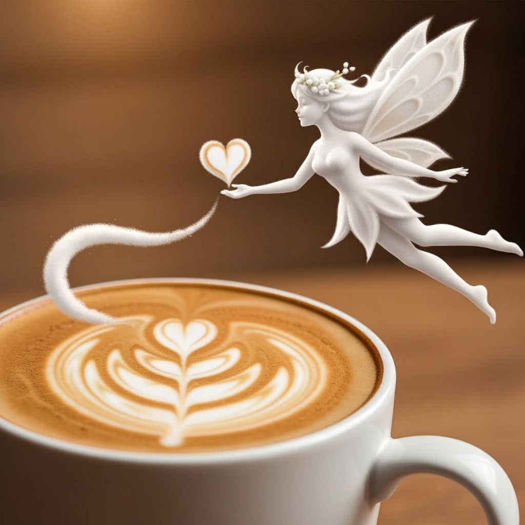 Latte Art Fairy in Flight