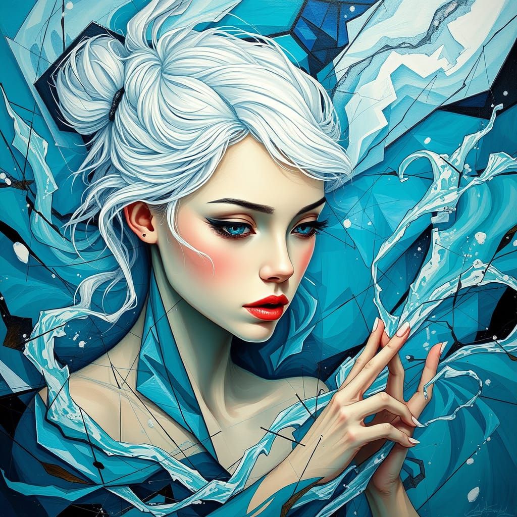 Enchanted Water Sorceress in Vibrant Aquatic Dreamscapes