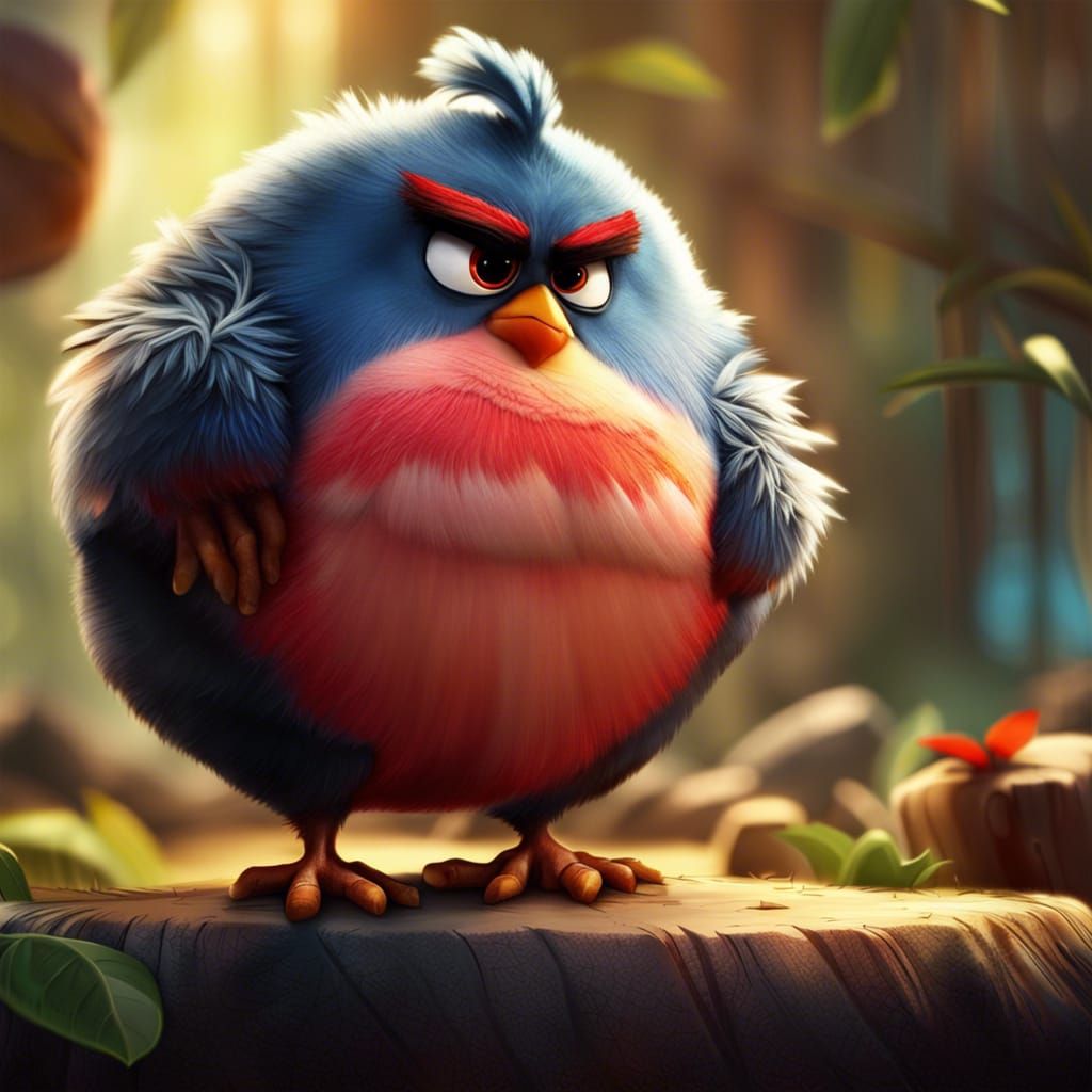 Adorable Angry Bird Illustration