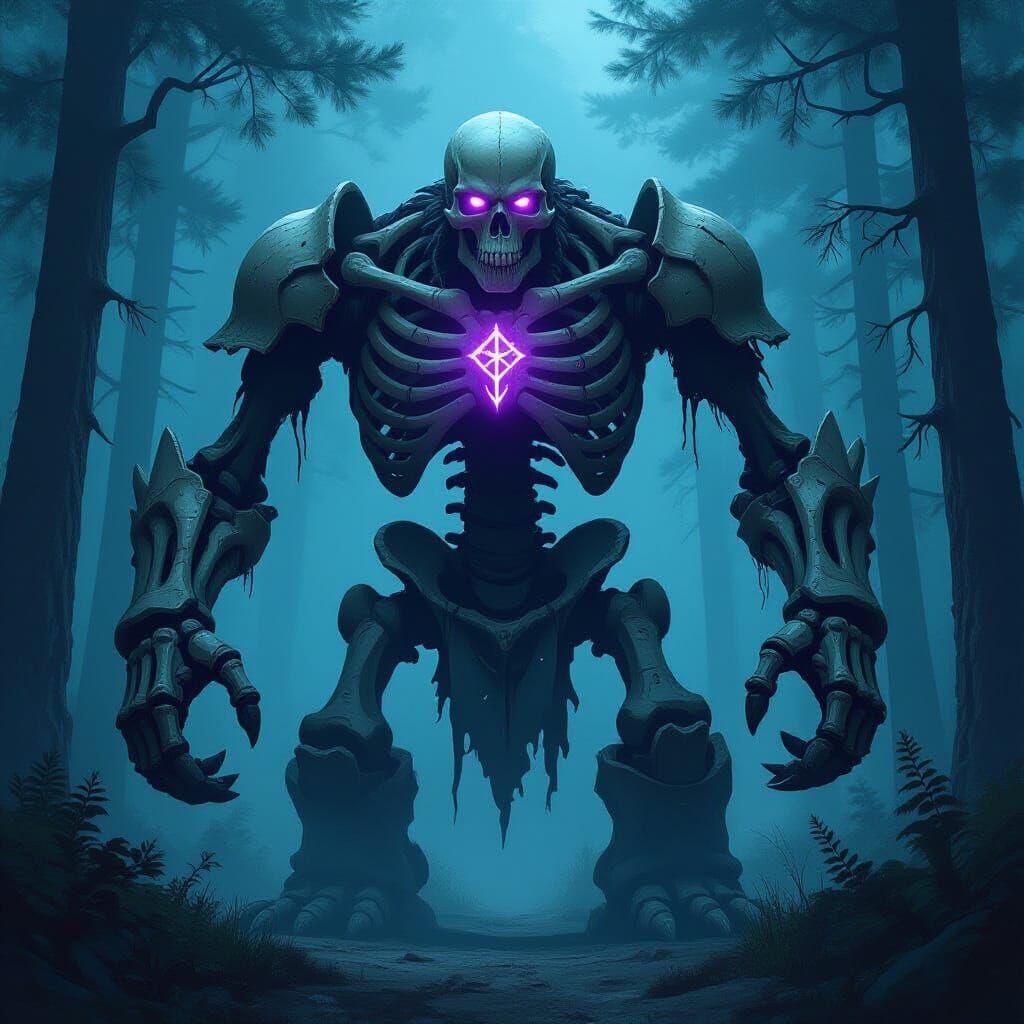 Colossal Bone Golem with Amethyst Eyes