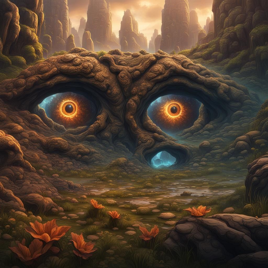 Giant Eyes: Detailed Fantasy Concept Art